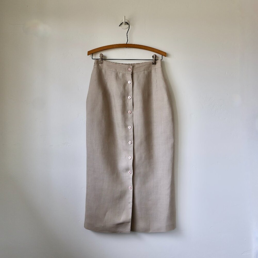Vintage Beige Midi Skirt